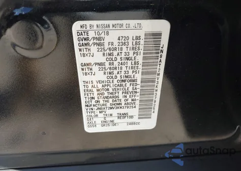 2019 Nissan Rogue Sv from USA, damaged, VIN JN8AT2MV3KW379254
